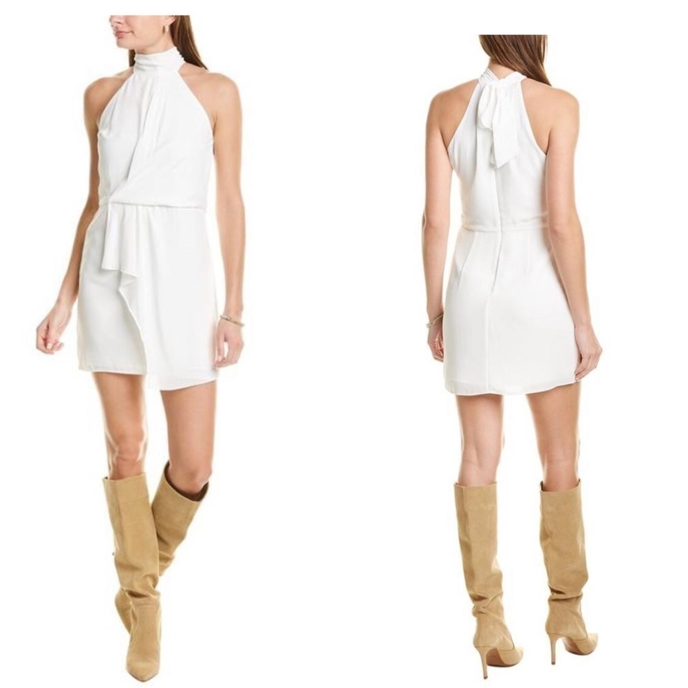 HALSTON HERITAGE HARLOW MOCK NECK DRESS